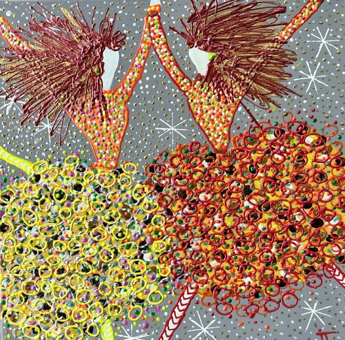 Daisy and Dolly before holiday de Inge Thogersen, Pintura a la venta en Singulart