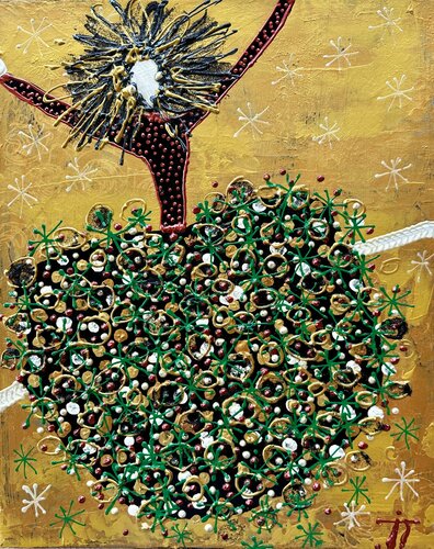 Dancing for the gold 2 by Inge Thogersen, Painting for Sale on Singulart