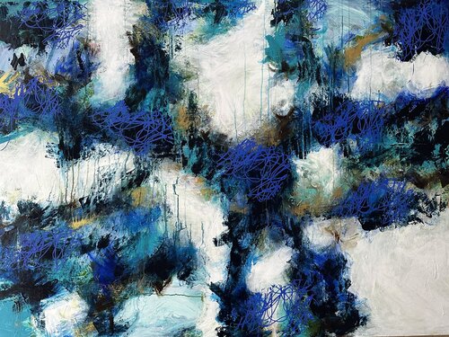 Forces in blue von Inge Thogersen, Malerei kaufen auf Singulart