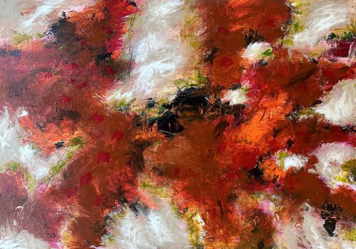 Friendly red clouds over Europe van Inge Thogersen, Schilderij te koop op Singulart