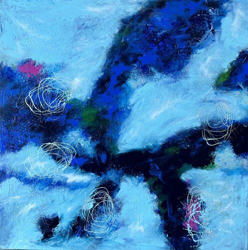Story from the blue di Inge Thogersen, Pittura in vendita su Singulart