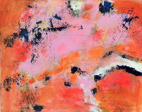 Rose in orange de Inge Thogersen, Pintura a la venta en Singulart