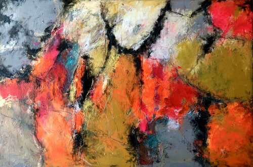 Playful moon di Inge Thogersen, Pittura in vendita su Singulart