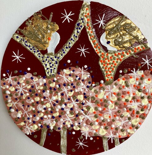 Golden princesses di Inge Thogersen, Pittura in vendita su Singulart