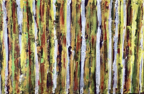 The sun spreads gold on the cloud di Inge Thogersen, Pittura in vendita su Singulart