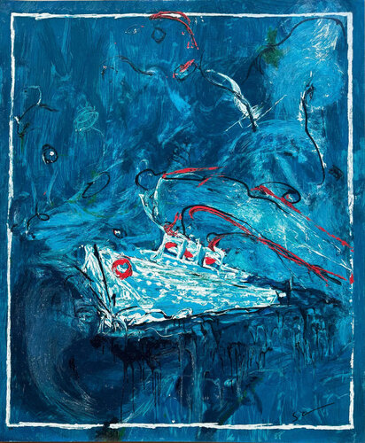 Mario Schifano (1934–1998) - Crociera - Textured enamel screen printing, 37-colour printing on Magnani di Pescia paper - 1988 von Mario Schifano, Druck kaufen auf Singulart