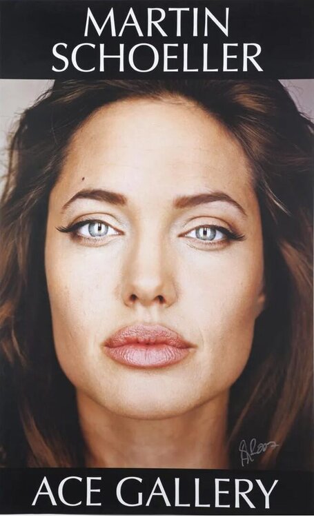 Martin Schoeller - Angelina - Offset Lithograph Poster; Signed, FREE DOMESTIC SHIPPING Martin Schoeller