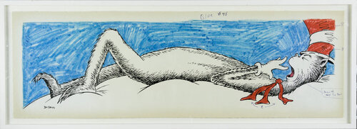 Yawning Cat di Dr. Seuss, Opera su carta in vendita su Singulart
