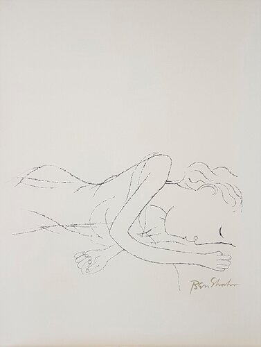 Beside the Dying (from Portfolio "For the Sake of A Single Verse by Rainer Maria Rilke") van Ben Shahn, Afdruk te koop op Singulart