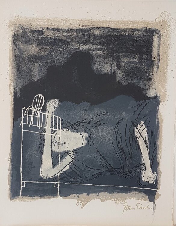 Of light, white, sleeping women in childbed (from Portfolio "For the Sake of A Single Verse by Rainer Maria Rilke") Ben Shahn