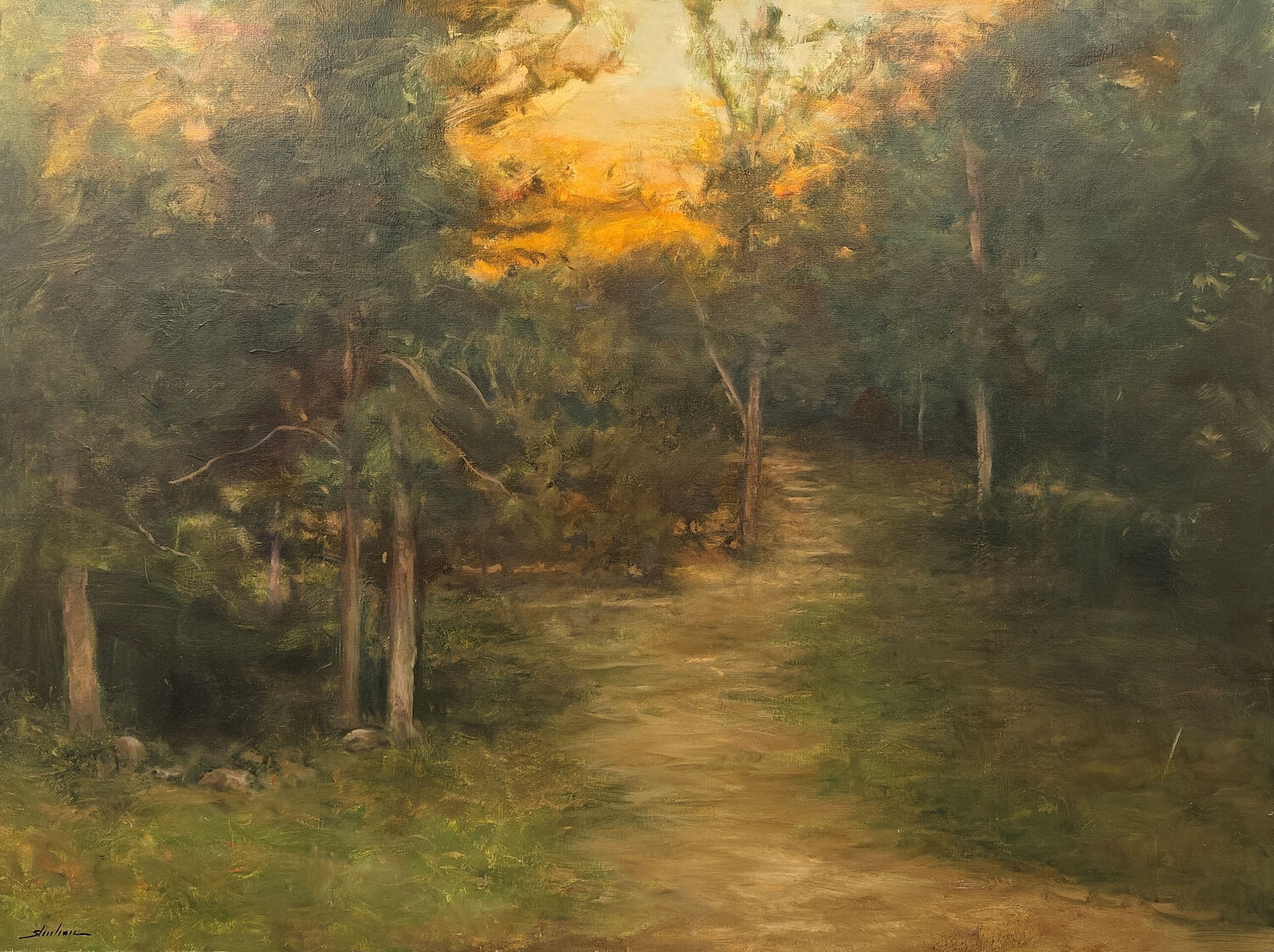 Path Through the Woods Dennis Sheehan Dipinto originale in vendita