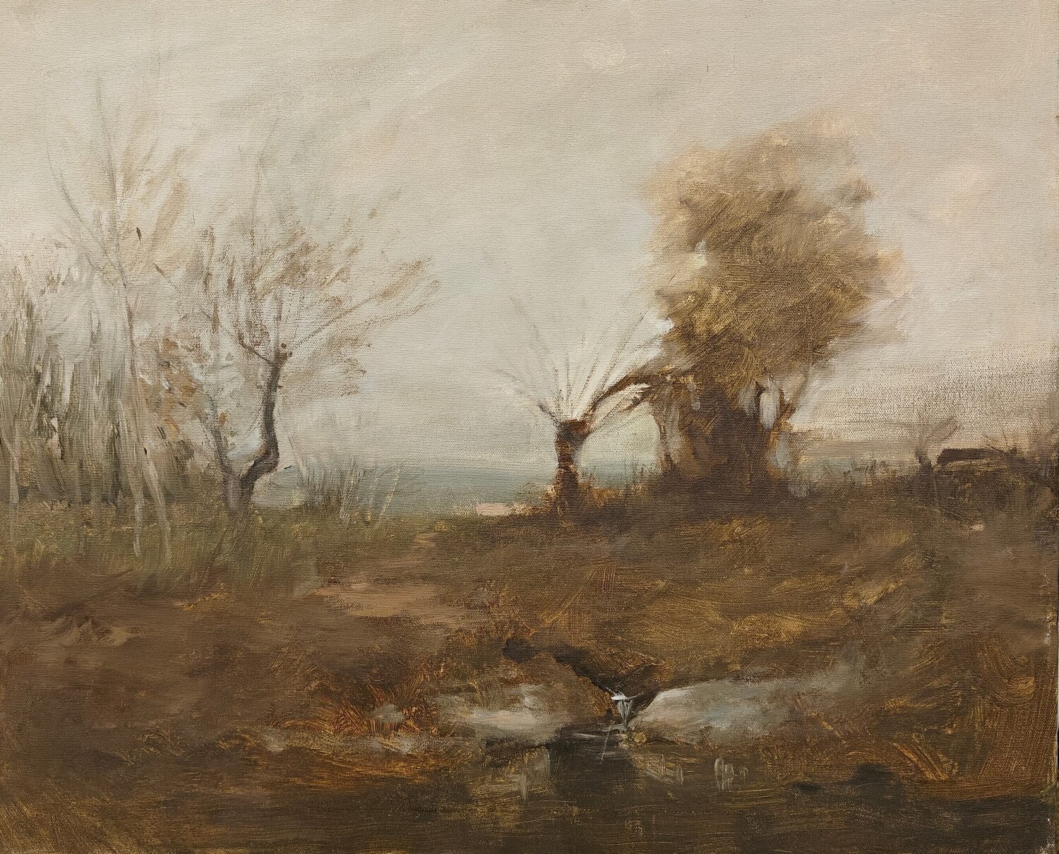 Autumn Chill Dennis Sheehan Originalgemälde zu verkaufen