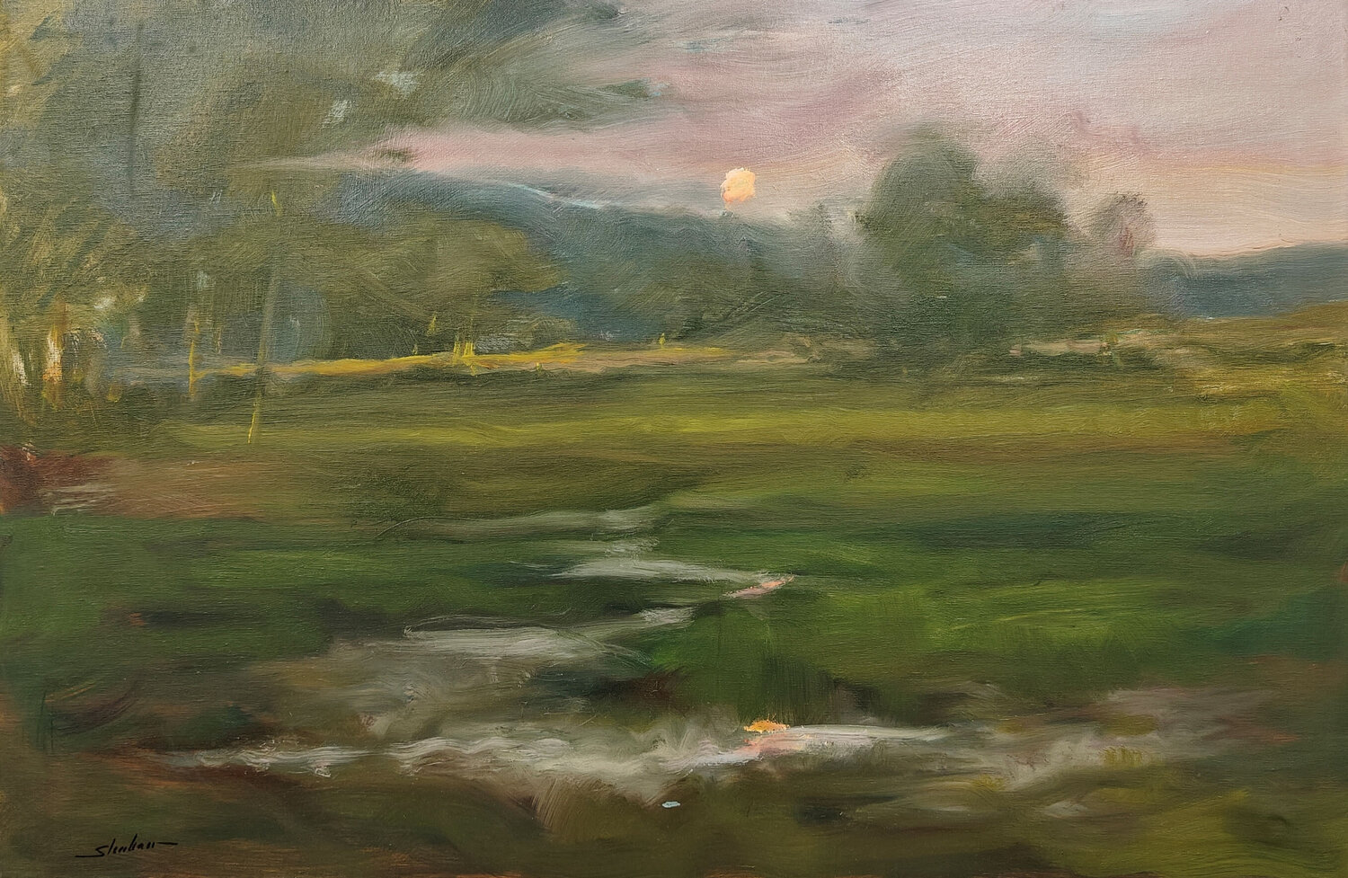 Rising Moon Dennis Sheehan Dipinto originale in vendita