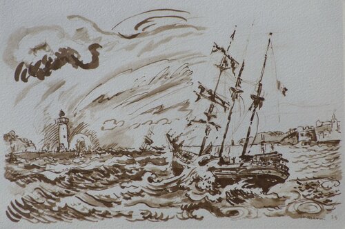 Trois mâts en pleine tempêt von Paul Signac, Druck kaufen auf Singulart