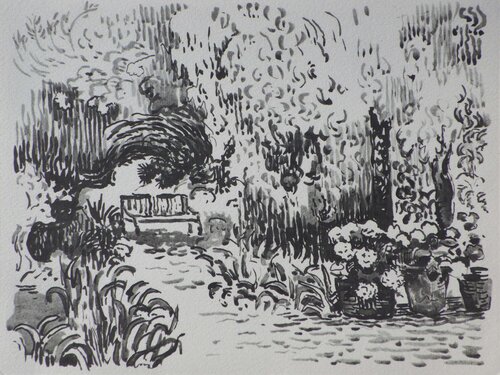 Jardin fleuri à Saint Trope Paul Signac
