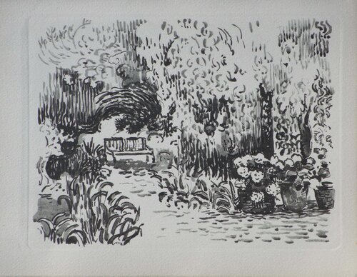 Jardin fleuri à Saint Tropez, Gravure by Paul Signac, Print for Sale on Singulart
