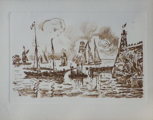Voiliers à Flessinghe, Gravure by Paul Signac, Print for Sale on Singulart