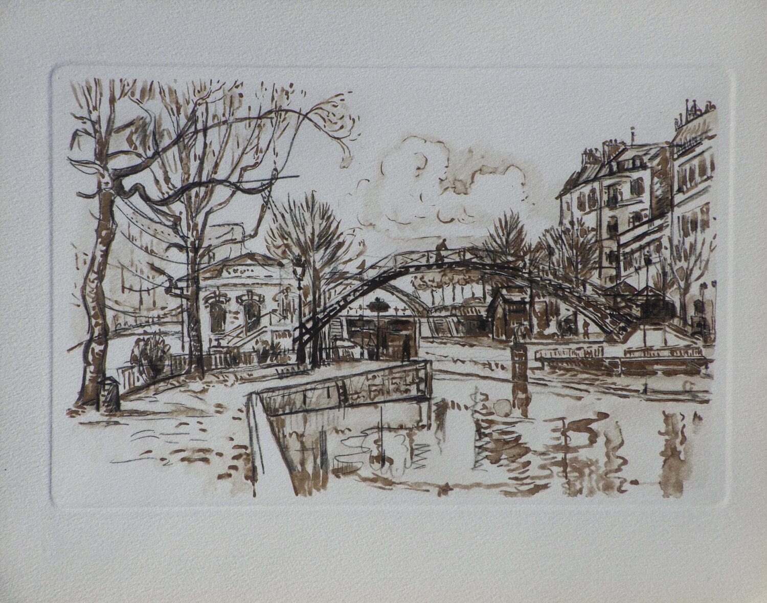 Paris - Hôtel du nord, Gravure Paul Signac Afdruk te koop