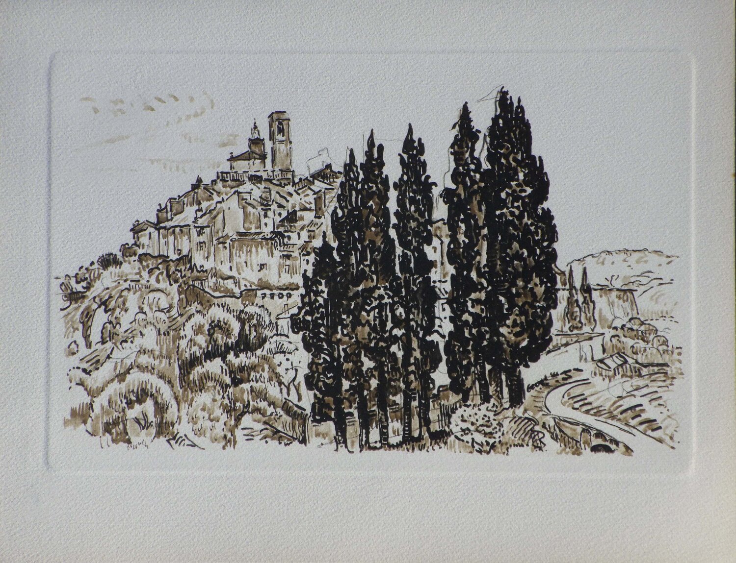 St Paul de Vence, Gravure Paul Signac Print for sale