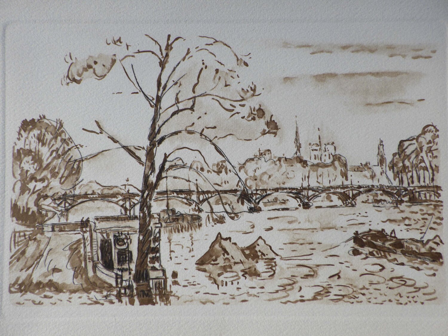 Les inondations à Pari Paul Signac Druck zu verkaufen