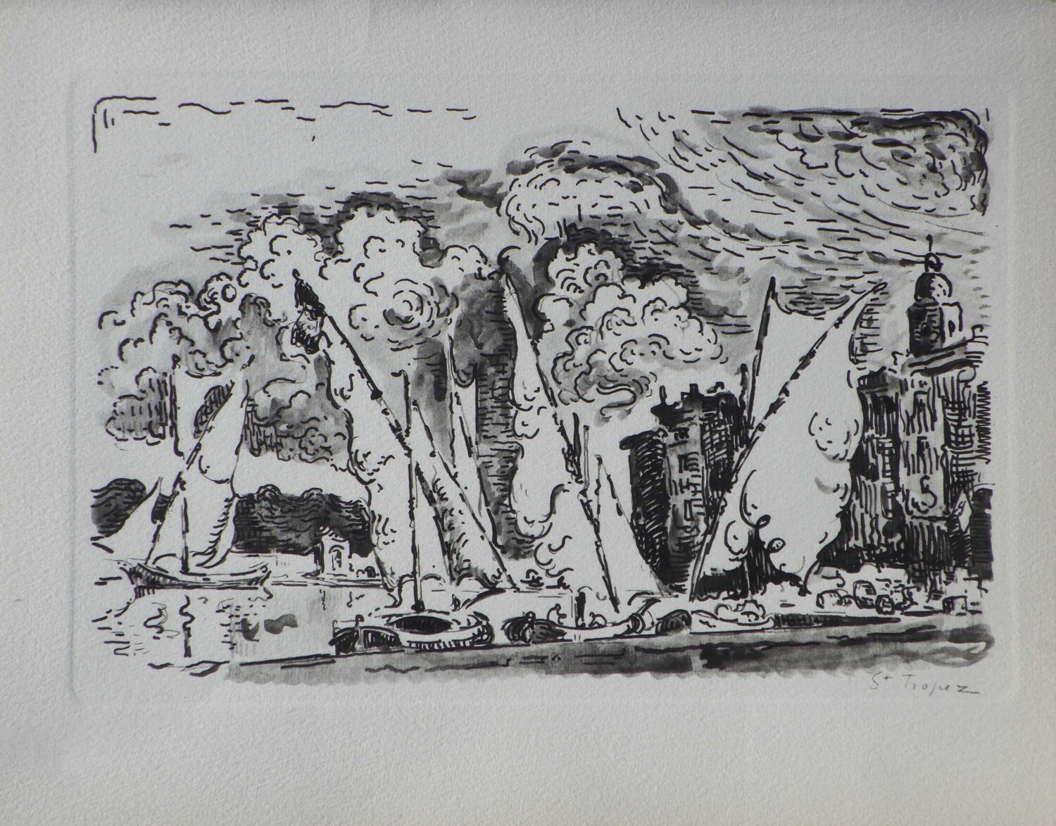 Saint Tropez, Gravure Paul Signac Print for sale