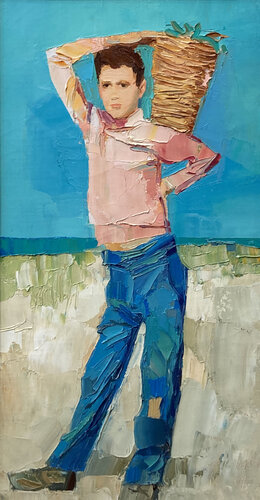 Boy with a Basket by Nicola Simbari, Painting for Sale on Singulart