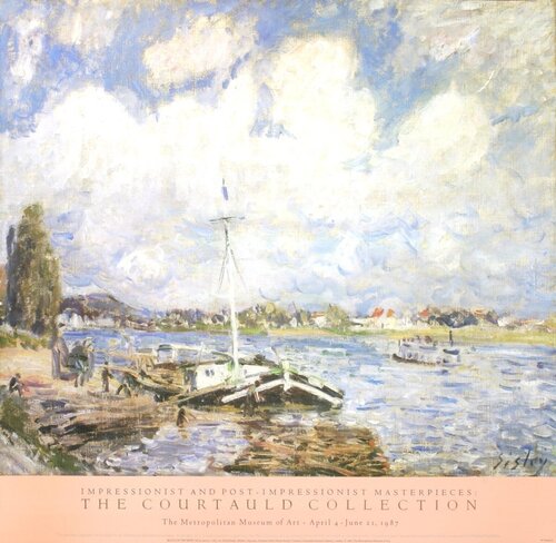Alfred Sisley、砂のある海岸、希少画集画、新品高級額、額装付 千住博、【ウォーターフォール】、希少な額装用画集より、新品