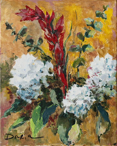 Exotic Flowers - Autumn van Daria Bagrintseva, Schilderij te koop op Singulart