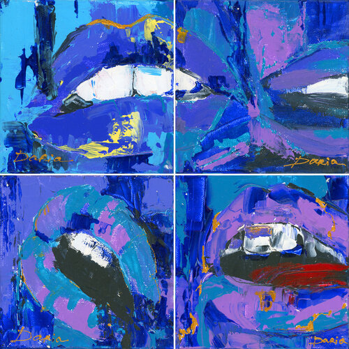 Lips (quadriptych) by Daria Bagrintseva, Painting for Sale on Singulart