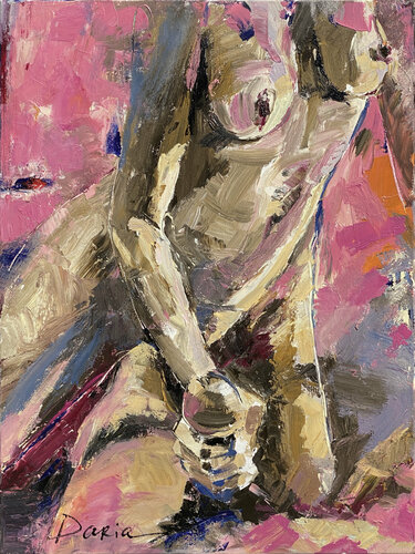 A study in pink van Daria Bagrintseva, Schilderij te koop op Singulart