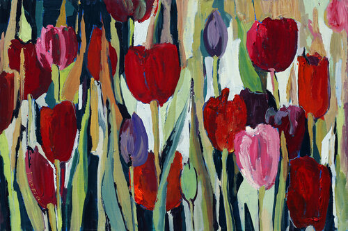 Spring Tulips van Daria Bagrintseva, Schilderij te koop op Singulart
