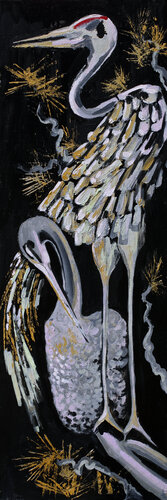 Herons Bringing Good News by Daria Bagrintseva, Painting for Sale on Singulart