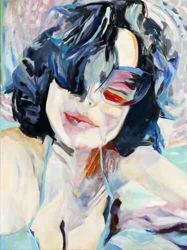 In the Rays of the Sun. Self-Portrait van Daria Bagrintseva, Schilderij te koop op Singulart