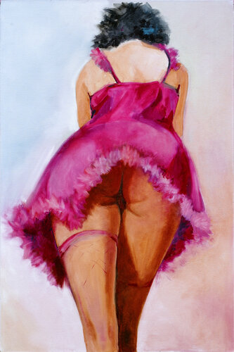 Pink Flamingo di Daria Bagrintseva, Pittura in vendita su Singulart