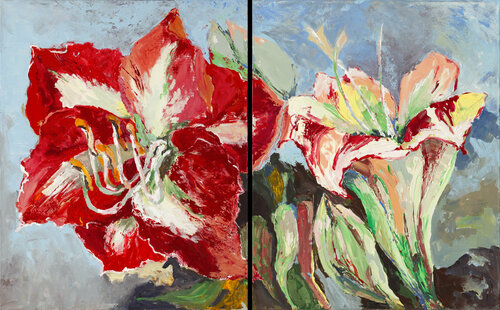 Tropical Bouquet (diptych) von Daria Bagrintseva, Malerei kaufen auf Singulart
