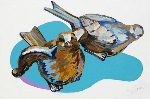 Beautiful Birds – Couple von Daria Bagrintseva, Malerei kaufen auf Singulart