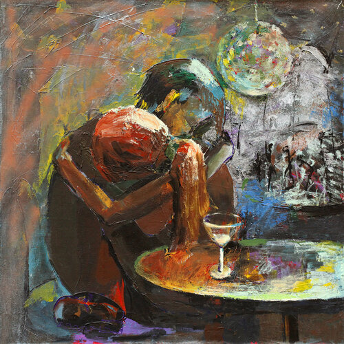 Two in the Club von Daria Bagrintseva, Malerei kaufen auf Singulart