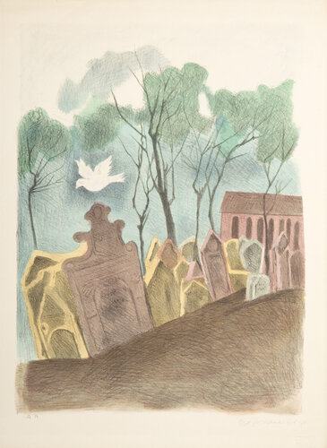 Dove in Graveyard by Raphael Soyer, 인쇄 for Sale on Singulart