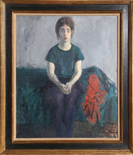 Girl on Bed by Raphael Soyer, 회화 for Sale on Singulart