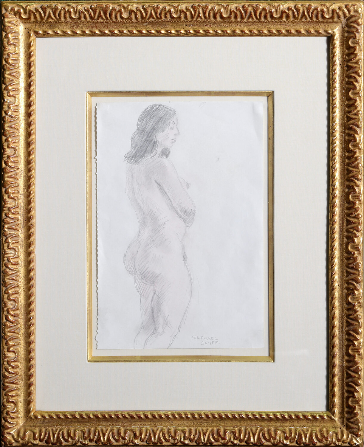 Standing Nude Woman (26) Raphael Soyer Werk auf Papier zu verkaufen