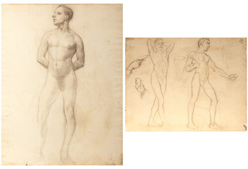 Double-Sided Anatomy Drawings by Moses Soyer, Work on Paper for Sale on Singulart