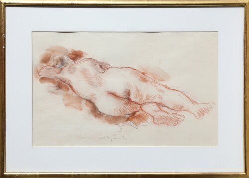 Reclining Nude by Moses Soyer, Work on Paper for Sale on Singulart