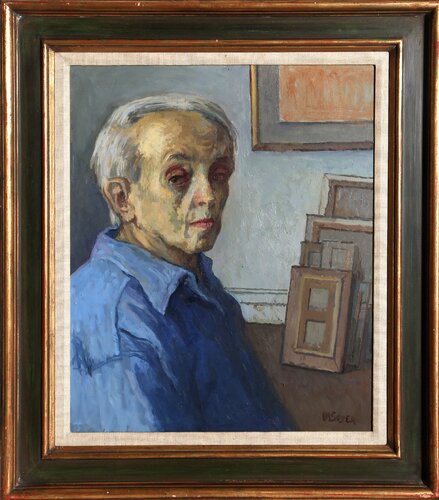 Self-Portrait in Studio by Moses Soyer, Painting for Sale on Singulart