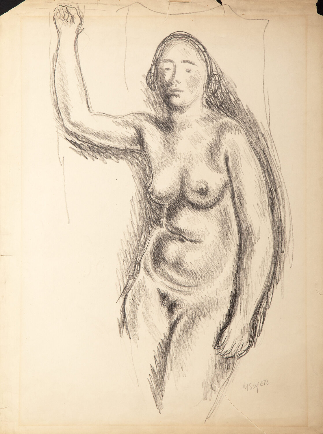 Female Nude Moses Soyer Werk auf Papier zu verkaufen