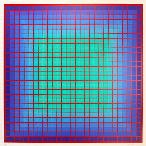 Conferring Blue de Julian Stanczak, Impresión a la venta en Singulart
