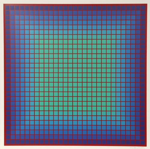 Conferring Blue de Julian Stanczak, Impresión a la venta en Singulart