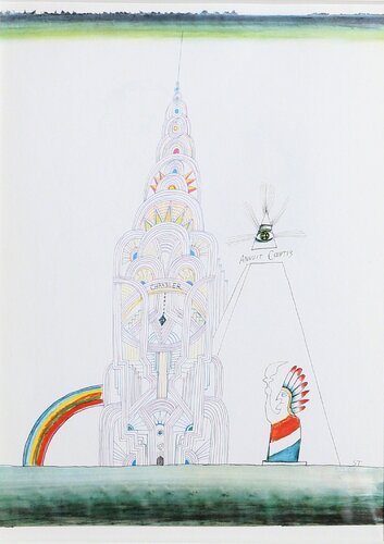 Chrysler Building (Day), from Derrière le Miroir  by Saul Steinberg, Print for Sale on Singulart