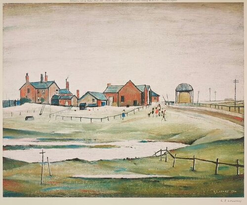 Lowry Landscape with Farm Buildings par Laurence Stephen Lowry, Édition en vente sur Singulart