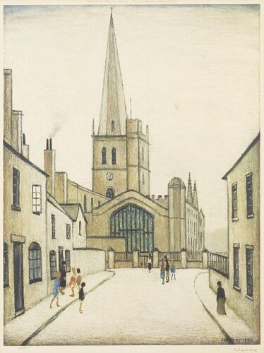 Burford Church van Laurence Stephen Lowry, Afdruk te koop op Singulart