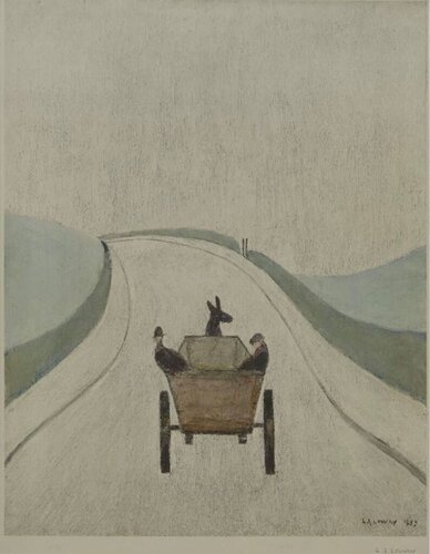 The Cart (Signed) van Laurence Stephen Lowry, Afdruk te koop op Singulart